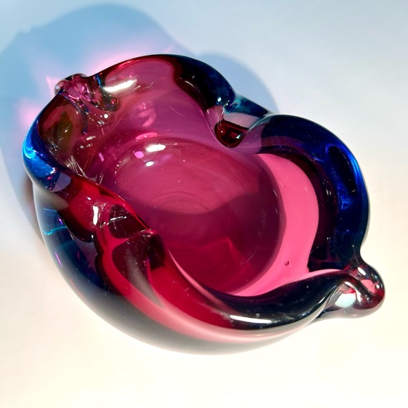 Sommerso vintage glass bowl, pink, purplish and blue - Picture 2 of 10